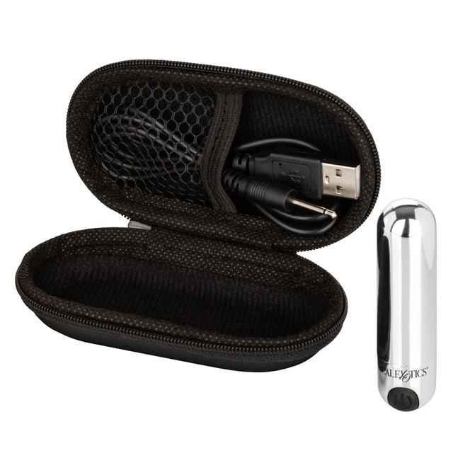 CalExotics Rechargeable Hideaway Bullet — Silver, 3-Inch Travel Vibrator - SE0062402
