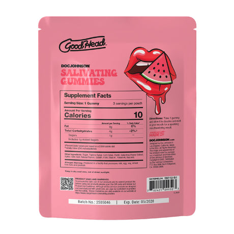Goodhead - Salivating Gummies 24pk Display (3 Pcs Per Pouch) - Watermelon