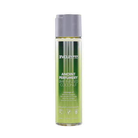 Evolved Novelties Lime Infused Coconut Massage Oil, 4 oz - EN-LQ-4448-2