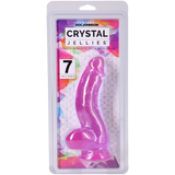 Doc Johnson Crystal Jellies Curved Realistic Dildo with Balls, 7.25 in Purple - DJ0288-36-CD