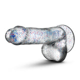 Blush Naturally Yours 6-inch Glitter Dildo — Sparkling Clear - BL-54309
