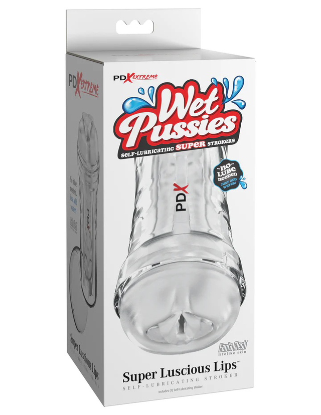 Pipedream Wet Pussies Self-Lubricating Stroker, Frosted (8.3 in) - PDRD440-20
