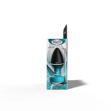 Viben Eluxe Vibrating Anal Plug — Medium Blue Ombre, Clear Gem & Remote - VB-CC9157