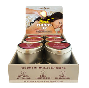 Earthly Body 12-Piece Valentine Hemp Massage Candle Display with Tester - EB-HSCV022D