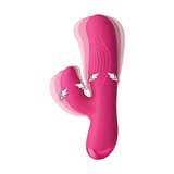 XR Brands Ribbed Silicone Rabbit Vibrator — Pink, 3.1in Insertable - BNG-AI016