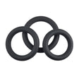 Evolved Novelties 3 Ring Circus — 3-Piece Silicone Cock Ring Set (Black) - SL-CR-3595-2