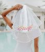 Little Genie Glitterati Bride Veil — 22in White with Rose Gold 'Bride' - LG-CP1088