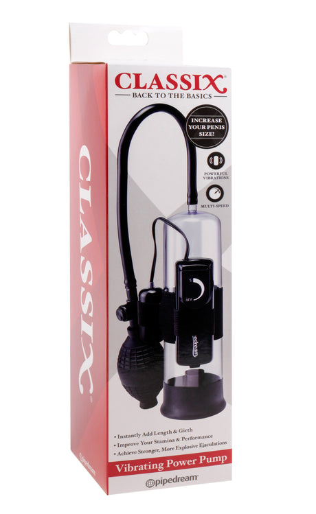 Pipedream Classix Vibrating Power Pump — Sleeve-Lined Penis Pump - PD1927-00