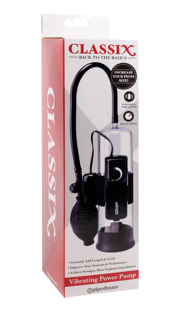 Pipedream Classix Vibrating Power Pump — Sleeve-Lined Penis Pump - PD1927-00