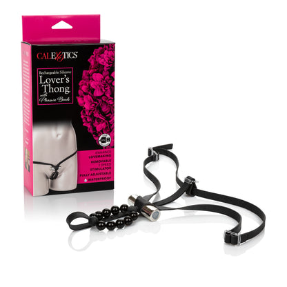 Rechargeable Silicone Lover's Thong With Pleasure Beads by CalExotics