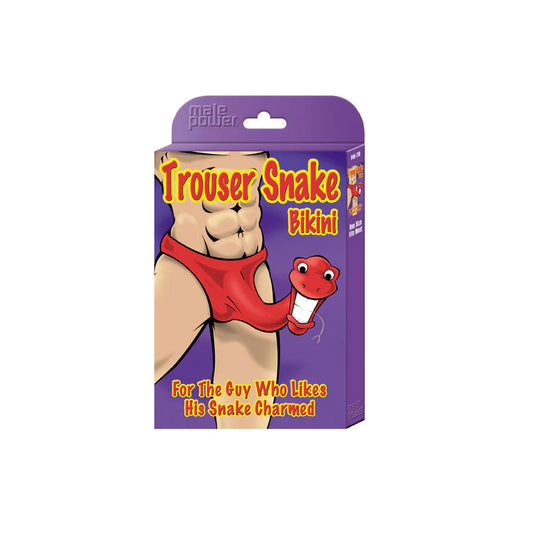 Male Power Trouser Snake Novelty Bikini, One Size Red - MP-PAK712RE1