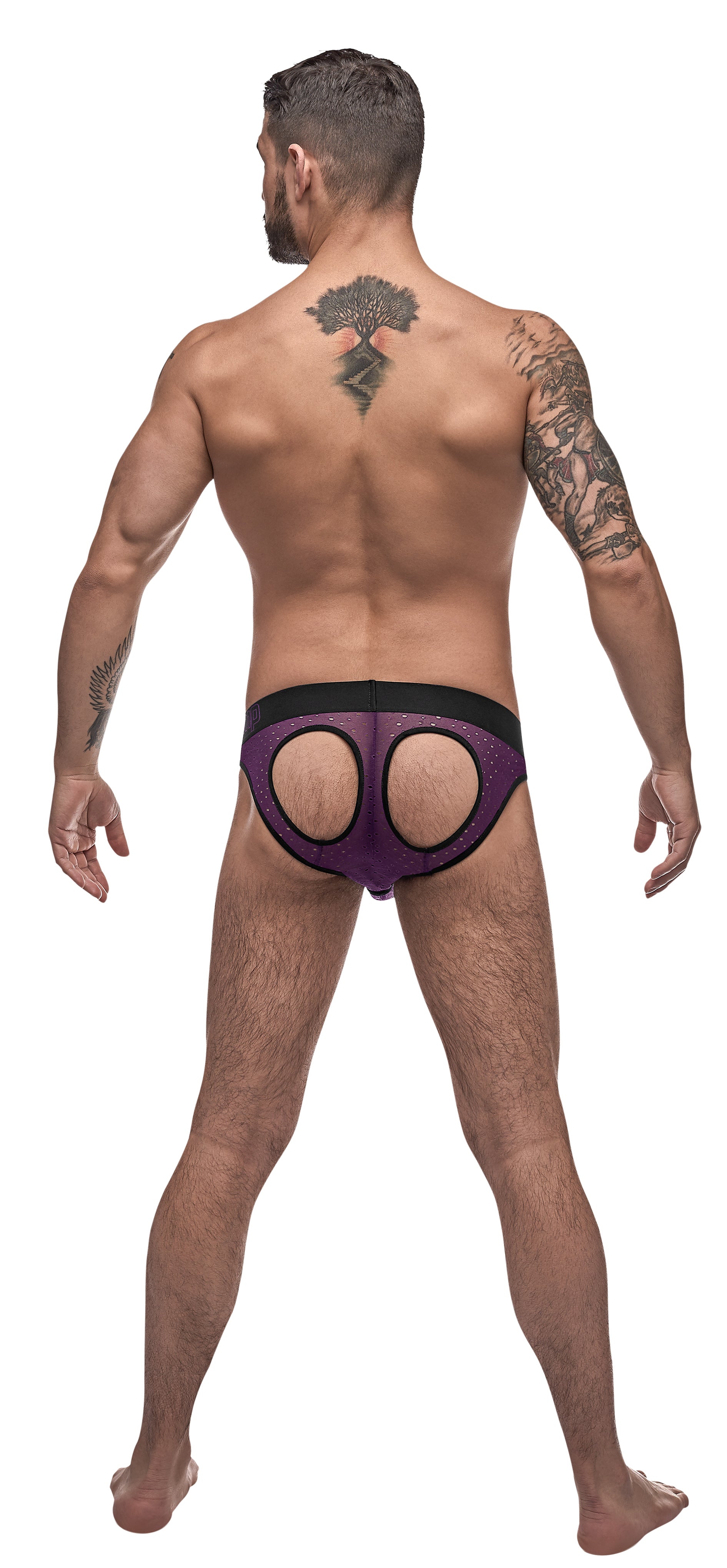 Airotic Mesh Butt Out Bikini - Purple - Medium by Male Power