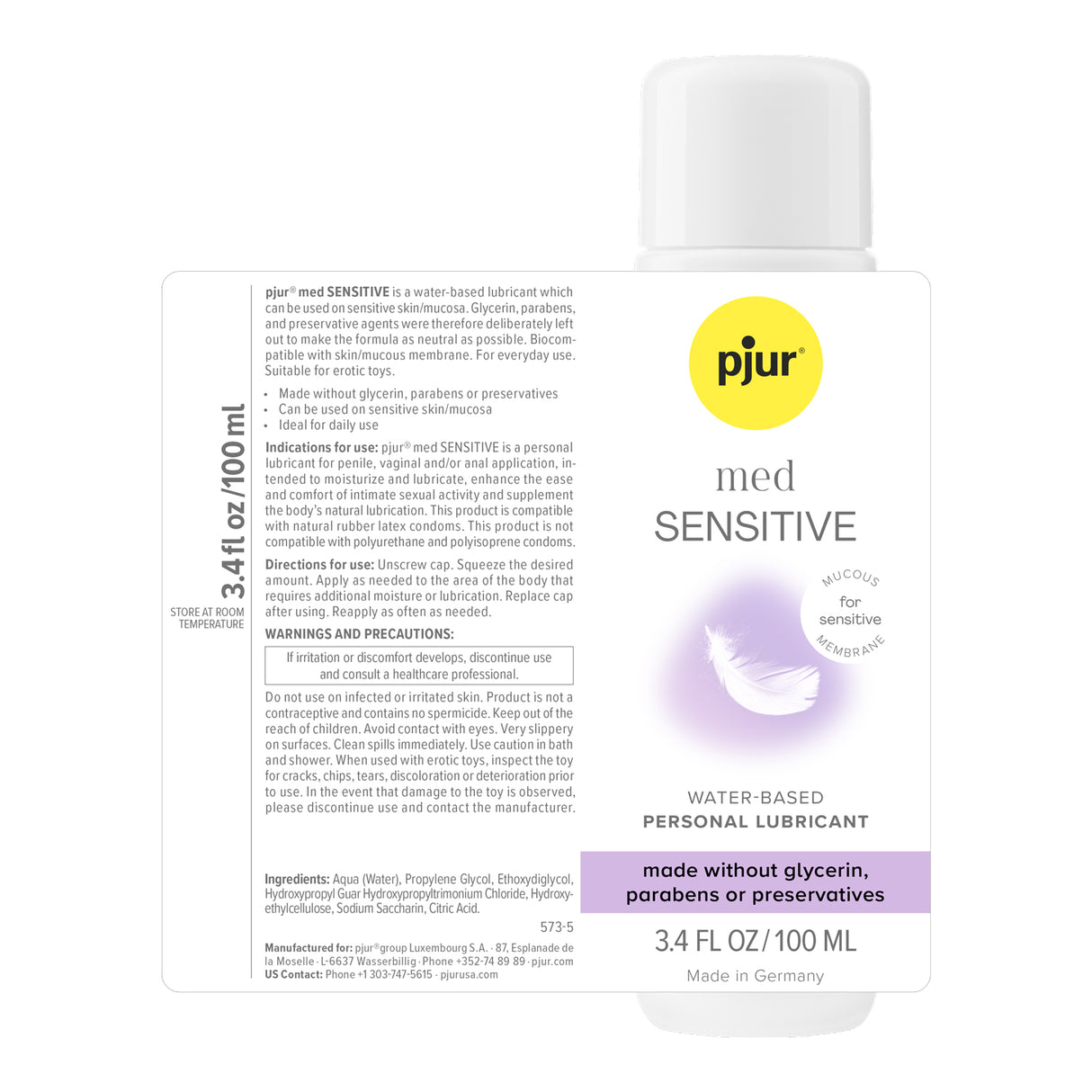Pjur Med Sensitive Glide Water-Based Lubricant — 100 ml - PJ-PSE04041