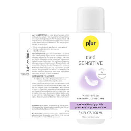 Pjur Med Sensitive Glide Water-Based Lubricant — 100 ml - PJ-PSE04041