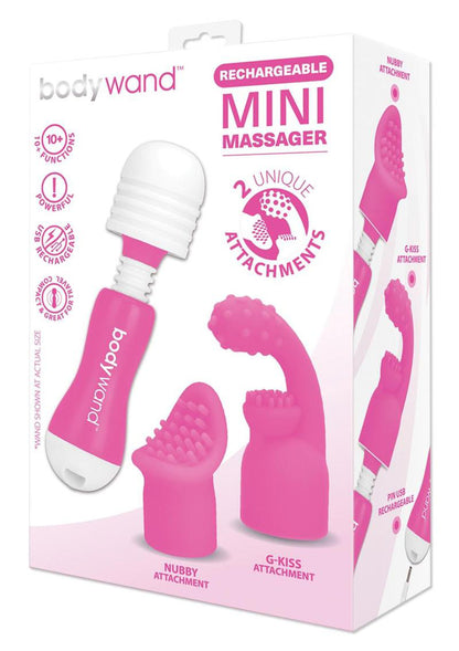 Bodywand Rechargeable Mini Massager With Attachments - Pink by XGEN