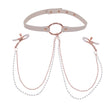 Sportsheets Peaches N Creame Collar with Nipple Clamps, Pink - SS09963