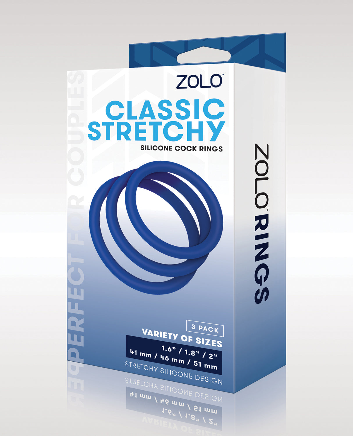 ZOLO Stretchy Silicone Cock Rings - Blue by ZOLO