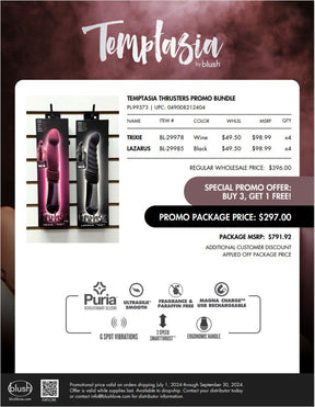 Blush Temptasia Thrusters Promo Bundle — 8 Vibrators (4 Trixie, 4 Lazarus) - PL-99373