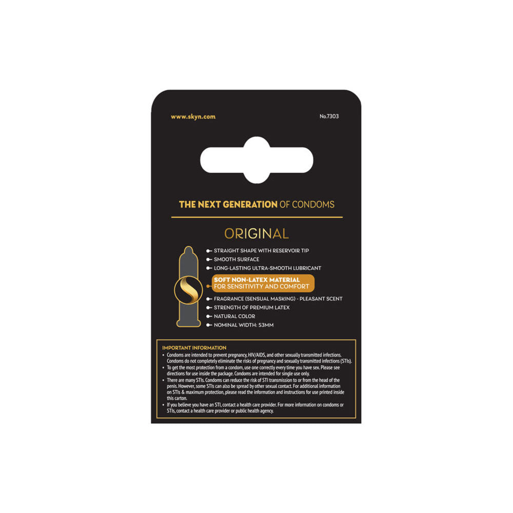 Skyn Original - Non-Latex Lubricated Condoms - 3 Pack by Paradise Marketing