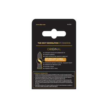 Skyn Original - Non-Latex Lubricated Condoms - 3 Pack by Paradise Marketing