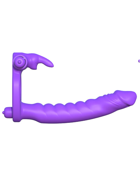 Fantasy C-Ringz Silicone Double Penetrator Rabbit - Purple by Pipedream