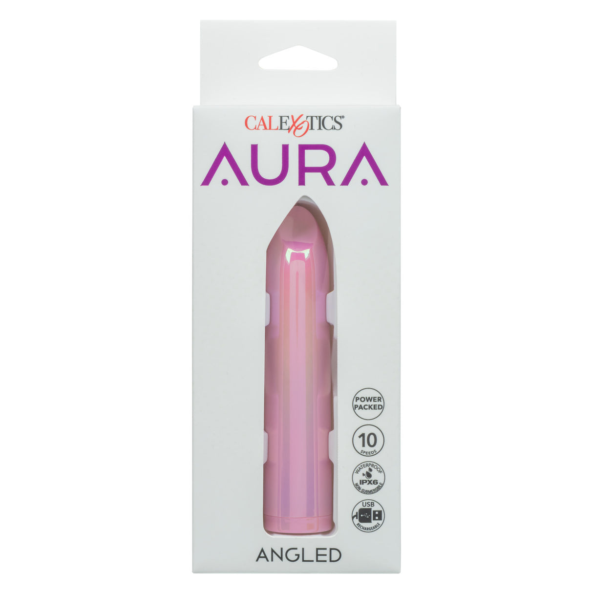 CalExotics Aura Angled Pink Vibrator, USB Rechargeable - SE0648113