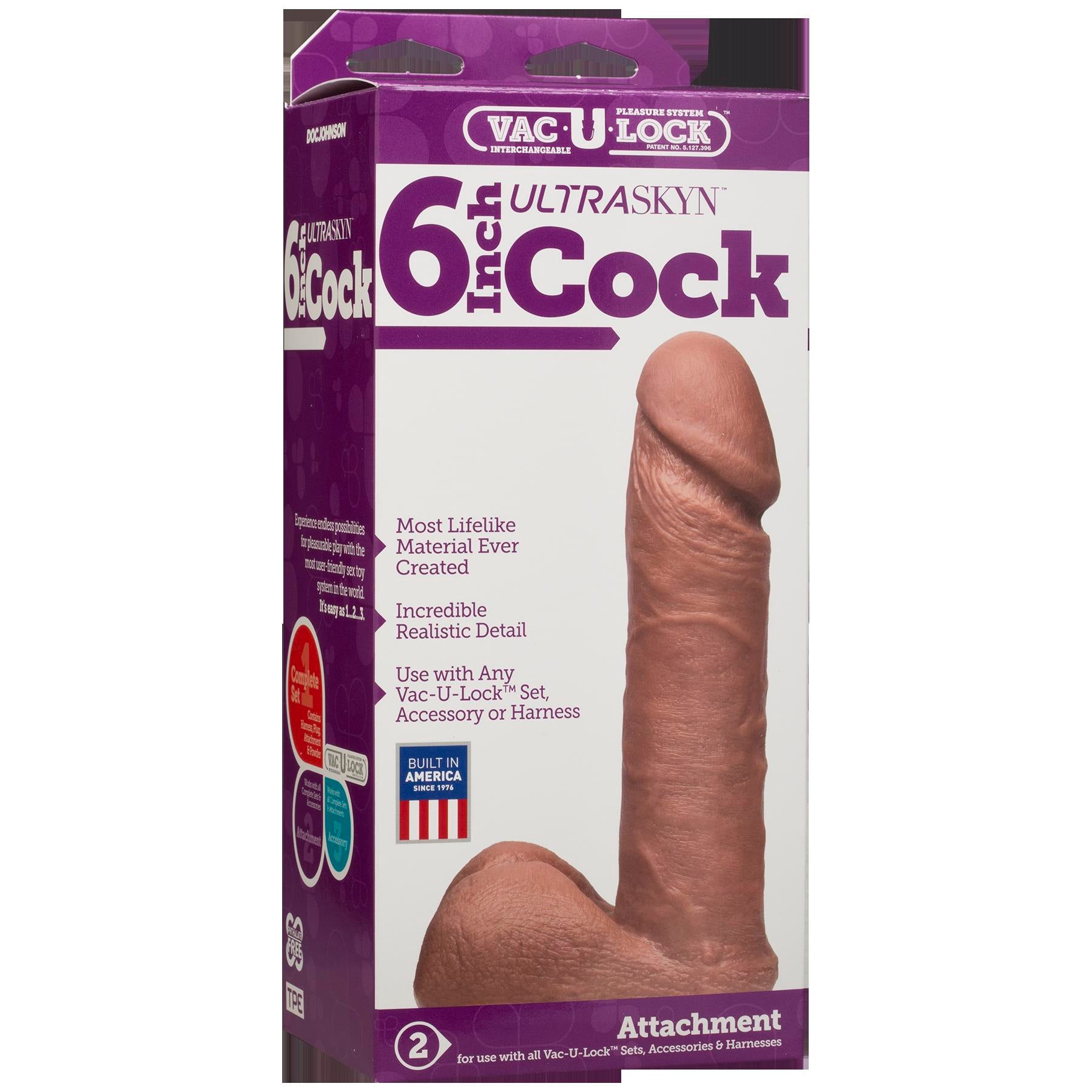 Vac-U-Lock 6-Inch Ur3 Cock - Brown by Doc Johnson