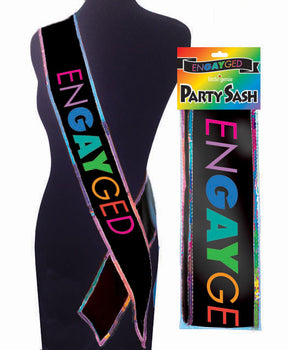 Little Genie Engayged Glitter Sash — 6 ft Adjustable Bachelorette - LG-NVC103