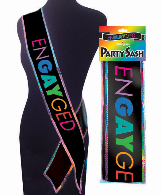 Little Genie Engayged Glitter Sash — 6 ft Adjustable Bachelorette - LG-NVC103