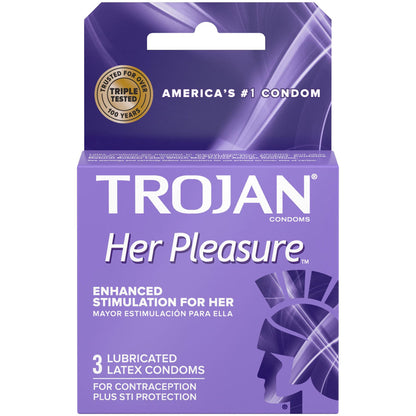 Trojan Her Pleasure Sensations Lubricated Condoms - 3 Pack by Paradise Marketing