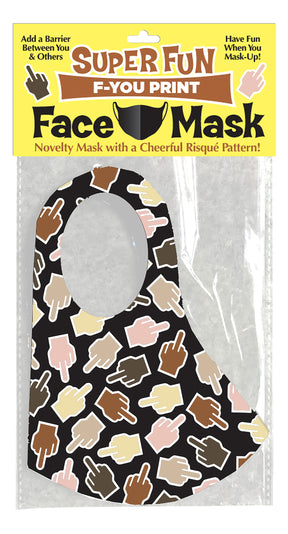 Little Genie Super Fun F-You Print Face Mask, Knitted Jersey - LG-CP1018