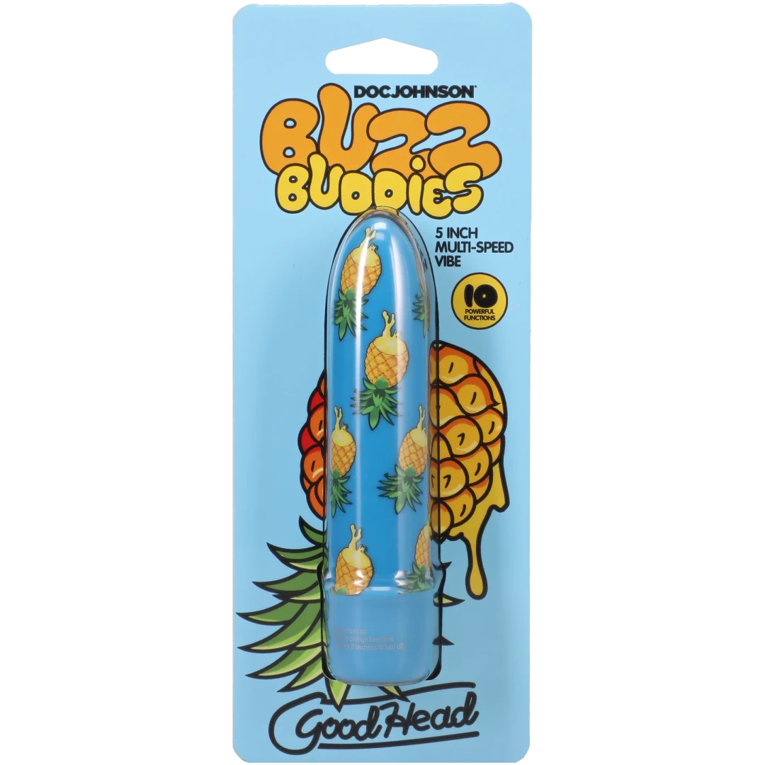 Doc Johnson Goodhead Buzz Buddies 5-Inch Multi-Speed Vibe (Pineapple) - DJ1370-06-CD