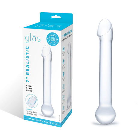 7 Inch Realistic Head Glass Dildo by Electric Novelties