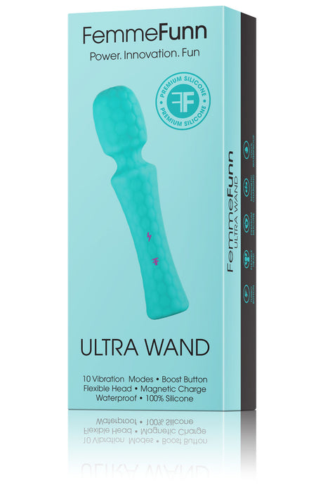 Femme Funn Ultra Wand Vibrator — Turquoise, Flexible Head - FF-1024-04