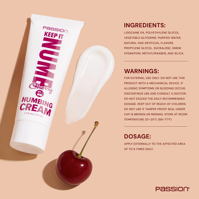 XR Brands Keep It Numb Numbing Cream — Cherry, 1.5 oz - AH914-CHERRY