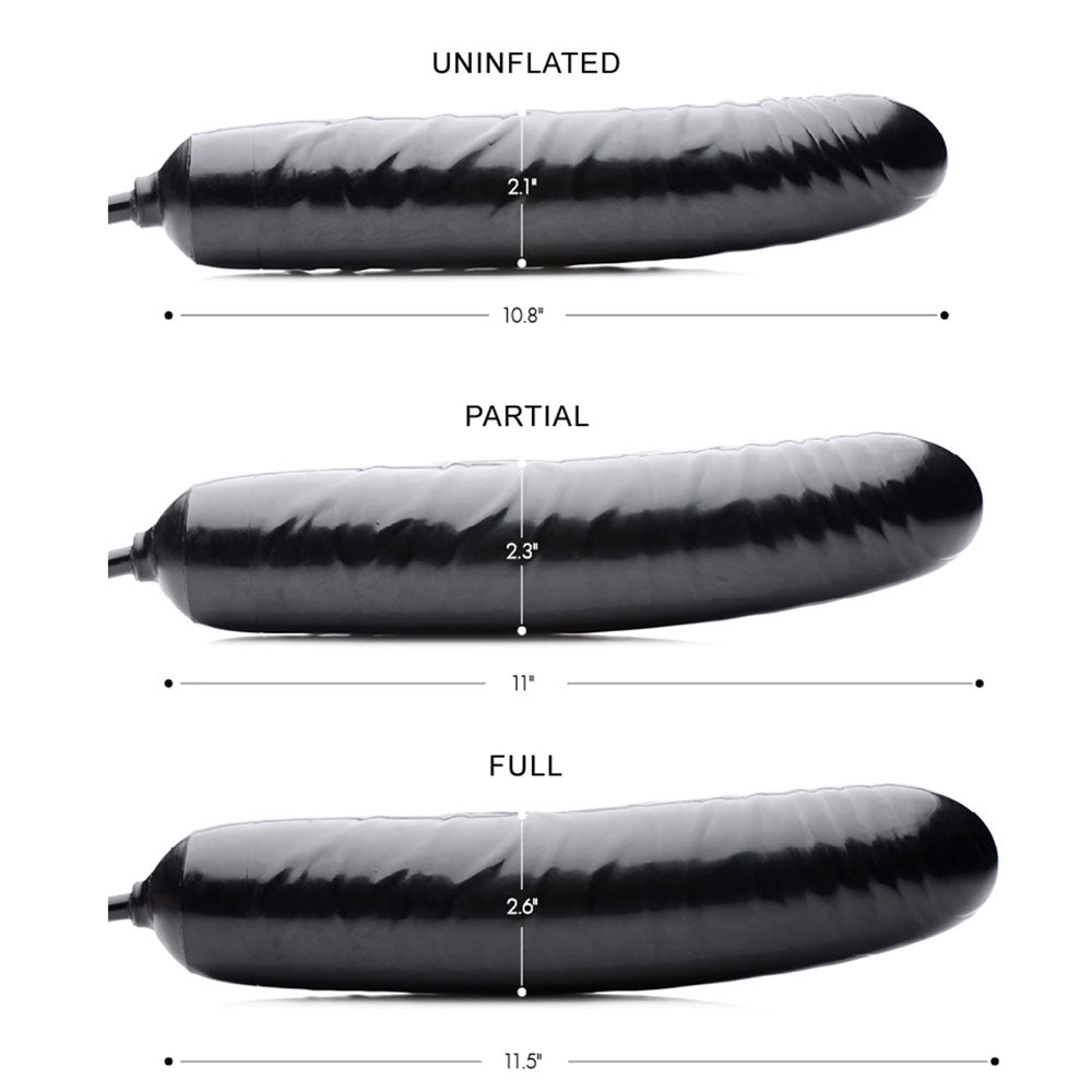 Inflatable 11 Inch Super Dong - Black by XR Brands
