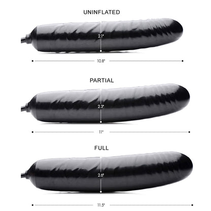 Inflatable 11 Inch Super Dong - Black by XR Brands
