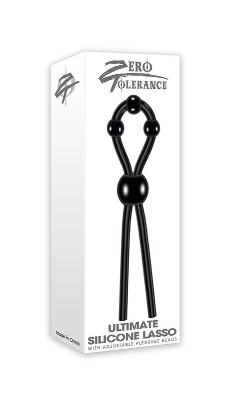 Evolved Novelties Ultimate Silicone Lasso — Black Penis Ring - ZE-CR-3183-2