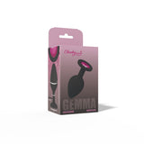Gemma Pink Gem Black Silicone Plug - Medium