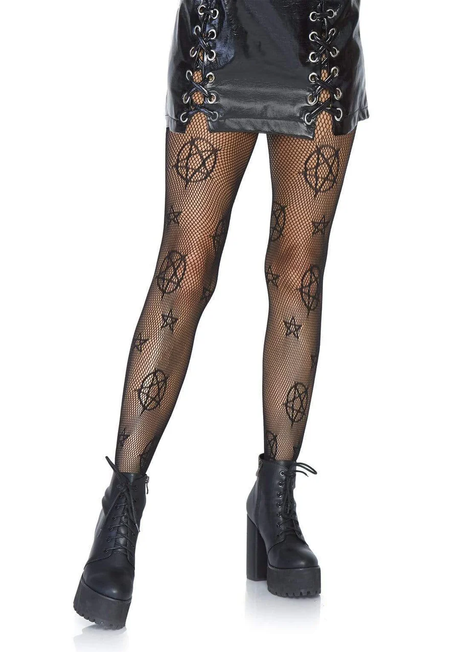 Leg Avenue Occult Net Fishnet Tights — Black, One Size - LA-8144