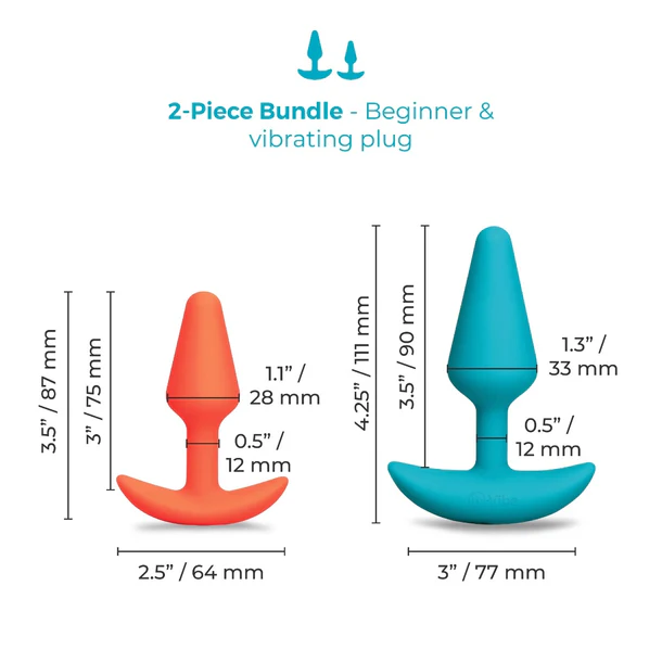 b-Vibe Butties Anal Training Set — 2-Piece Plug Bundle - BV7964