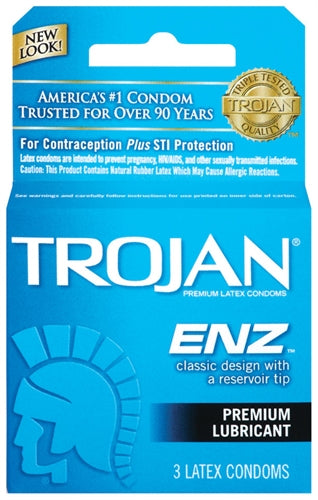 Paradise Marketing Trojan ENZ Lubricated Condoms — 3 Pack - TJ93050