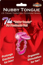 Hott Products Vibrating Cockring with Nubby Tongue — Magenta - HTP2294