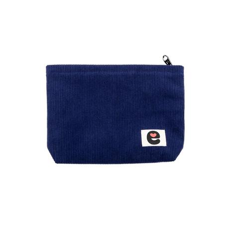 Emojibator Pleasure Pouch — Midnight Blue Corduroy Travel Case (8.25 × 6.9 × 2 in) - EM7150