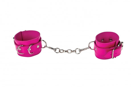 "Leather Cuffs for Hands and Ankles - Pink OU-OU048PNK"
