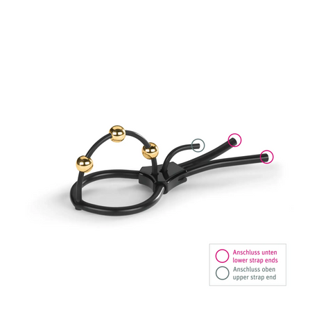 Mystim Pearly Pete Corona E‑Stim Strap with 24‑Carat Gold Balls - MY5867