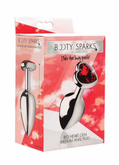 Red Heart Gem Anal Plug - Medium by XR Brands