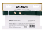 Sportsheets Indica Day Collar, Emerald Faux Leather (15–19 in) - SS10226
