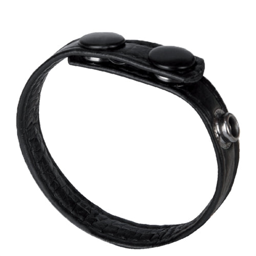 The Macho Collection 3-Snap Cock Ring - Black by Nasstoys