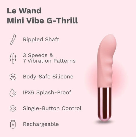 Le Wand Mini G-Thrill Rippled G-Spot Vibrator — Rechargeable - LW8015